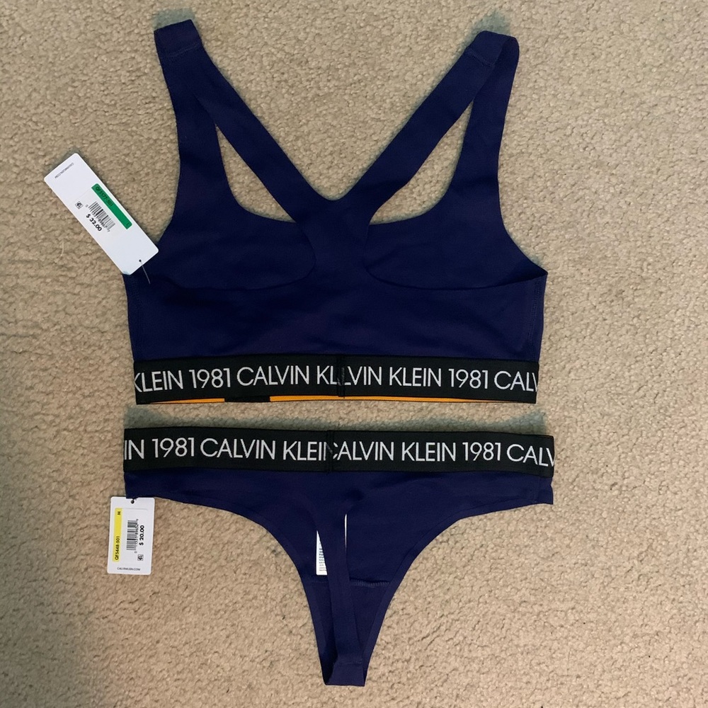 Calvin Klein sports bra with thong.